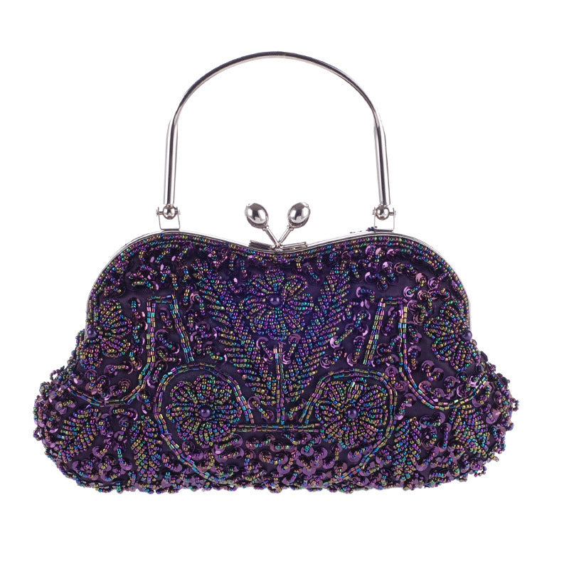 Women's Chinese Style Ethnic Beaded Old Party Clutch Dinner Bag