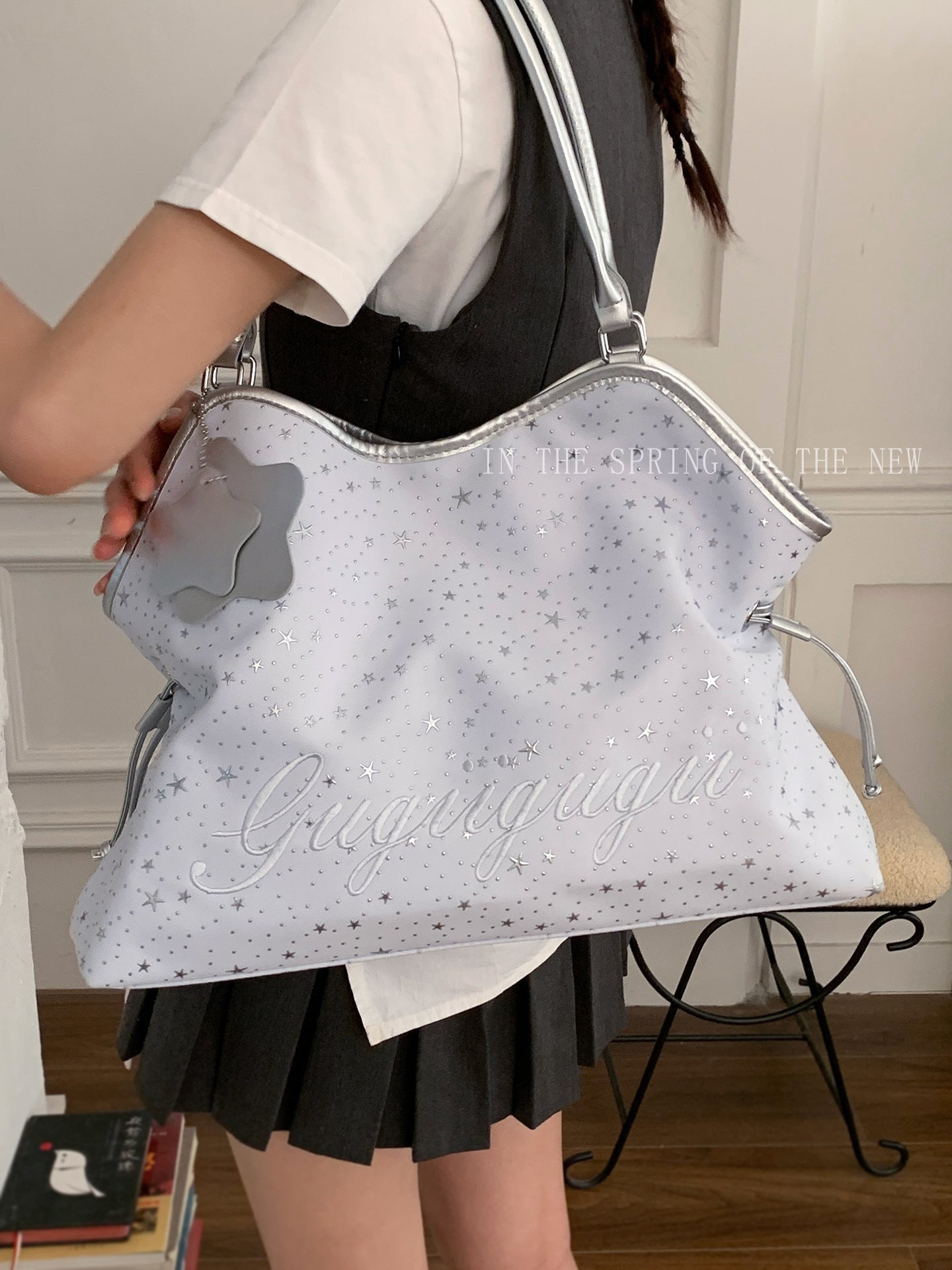 Women's Style Fashion Large Capacity Underarm Simple Letter Tote Bag