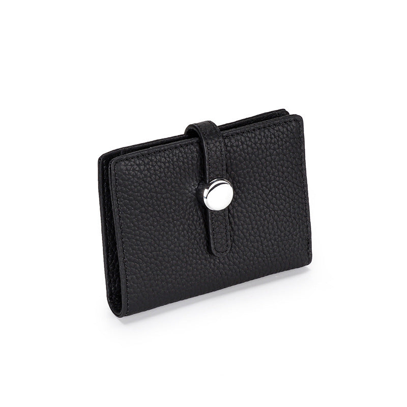 Women's First Layer Cowhide Short Trendy Genuine Leather Coin Purses