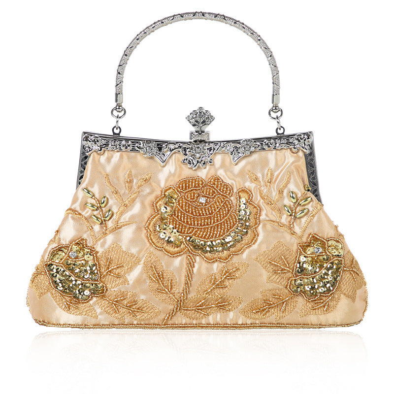 Retro Beaded Exquisite Clutch Handmade Embroidery Dinner Bag