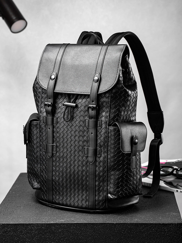 Men's Fashionable Woven British Style Large Capacity Backpacks