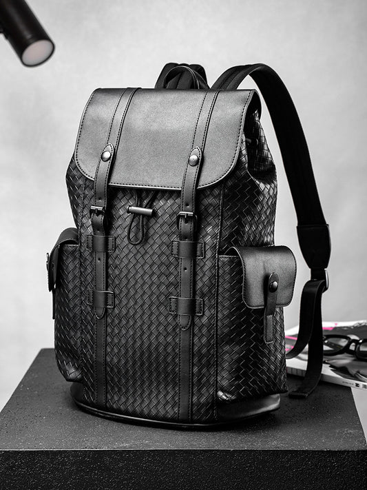 Men's Fashionable Woven British Style Large Capacity Backpacks