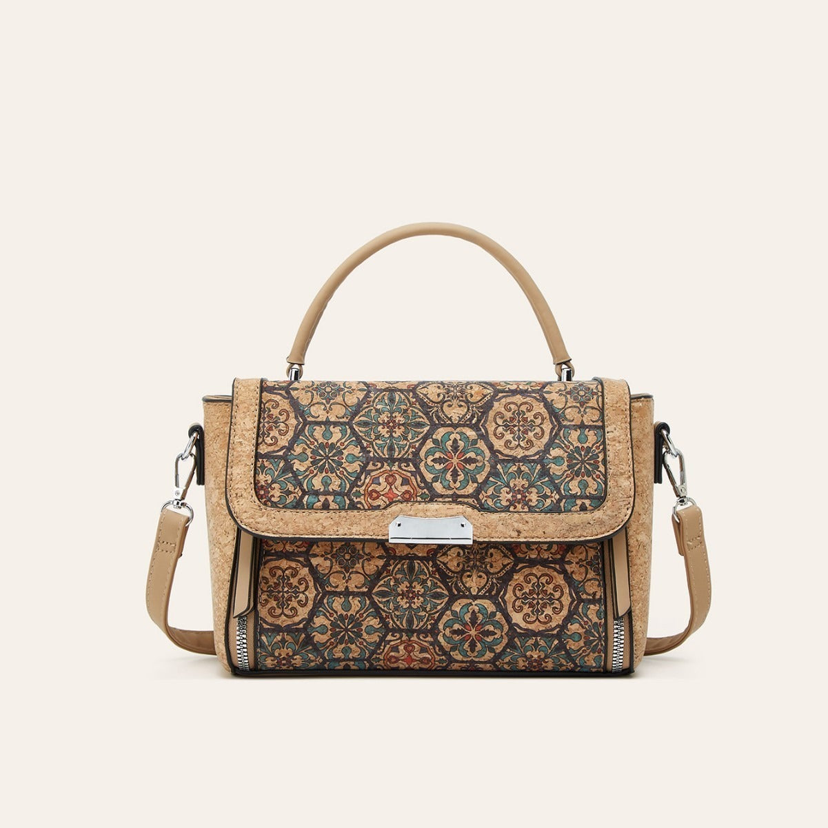 Cork Printed Fashion Trendy Unique National Bark Small Square Bags