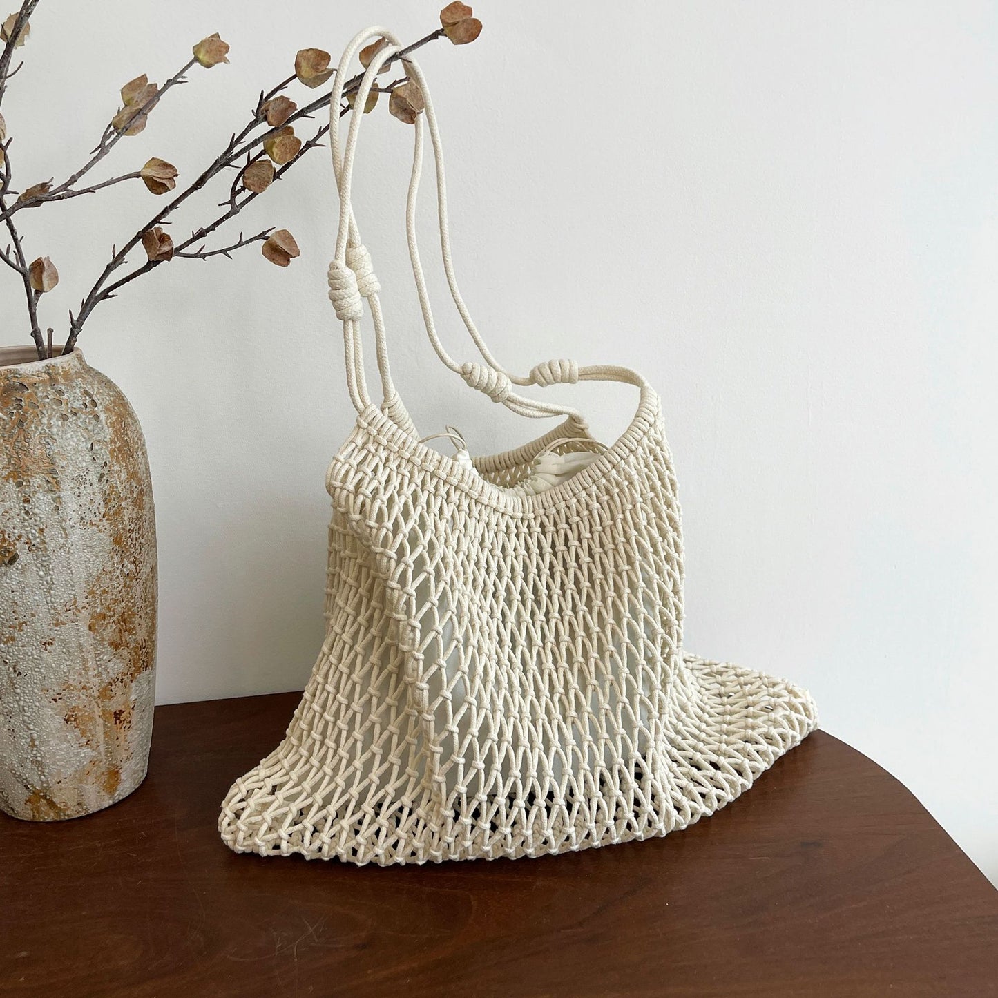Simple Woven Personality Trend Seaside Holiday Hollow Western Style Large Bags