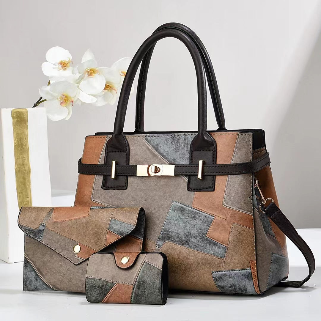 Women's Commuter Portable Large Capacity Trendy Fashion Three-piece Bags