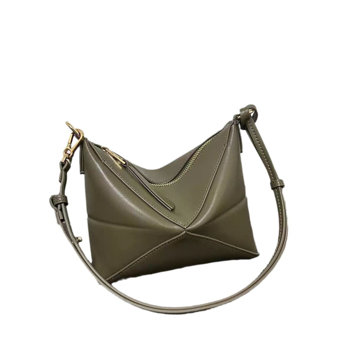 Women's Leather Folding Underarm High-grade Light Luxury Minority Fashion Commuter Women's Messenger Bag