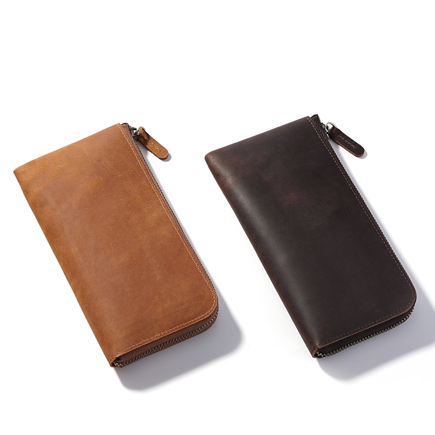 Men's Vintage Crazy Horse Leather Long Slot Men's Clutch
