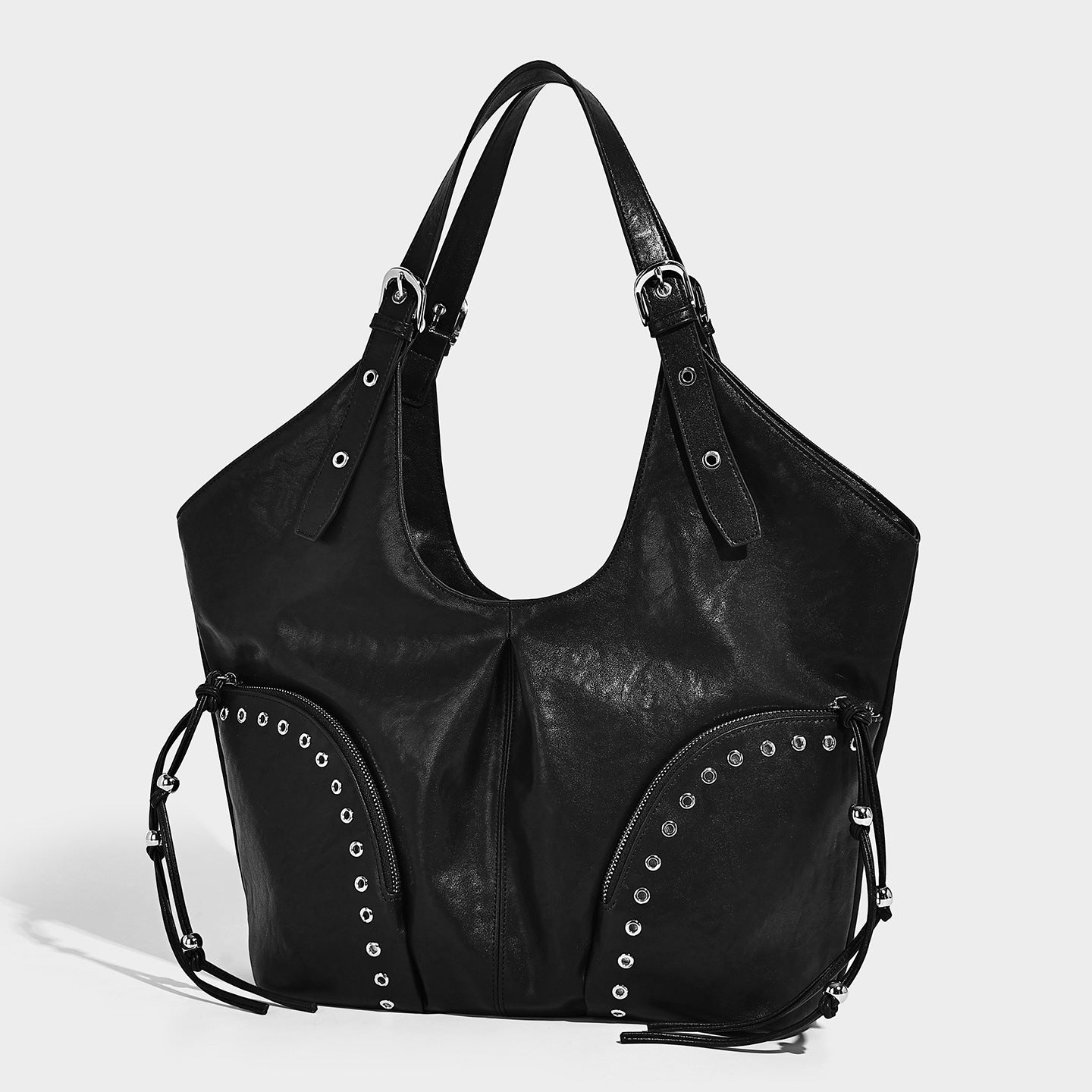 Retro Rivet Motorcycle Female Design Sweet Spicy Style One Bags
