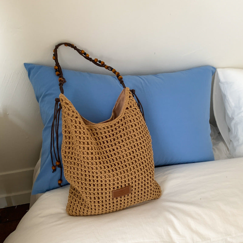 Seaside Vacation Style Artistic Retro Woven Portable Tote Bags