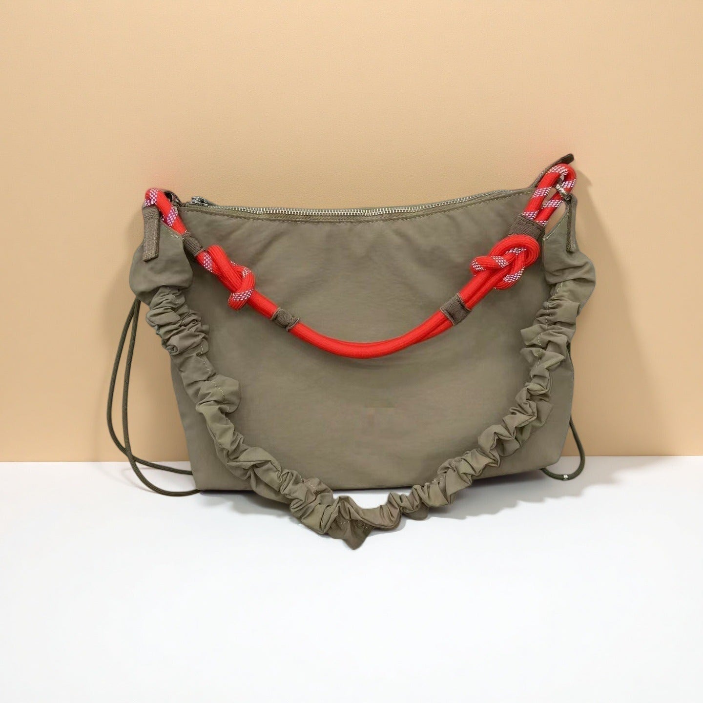 Intestine Underarm Lotus Leaf Wrapping Simple Nylon Cloth Women's Shoulder Bag