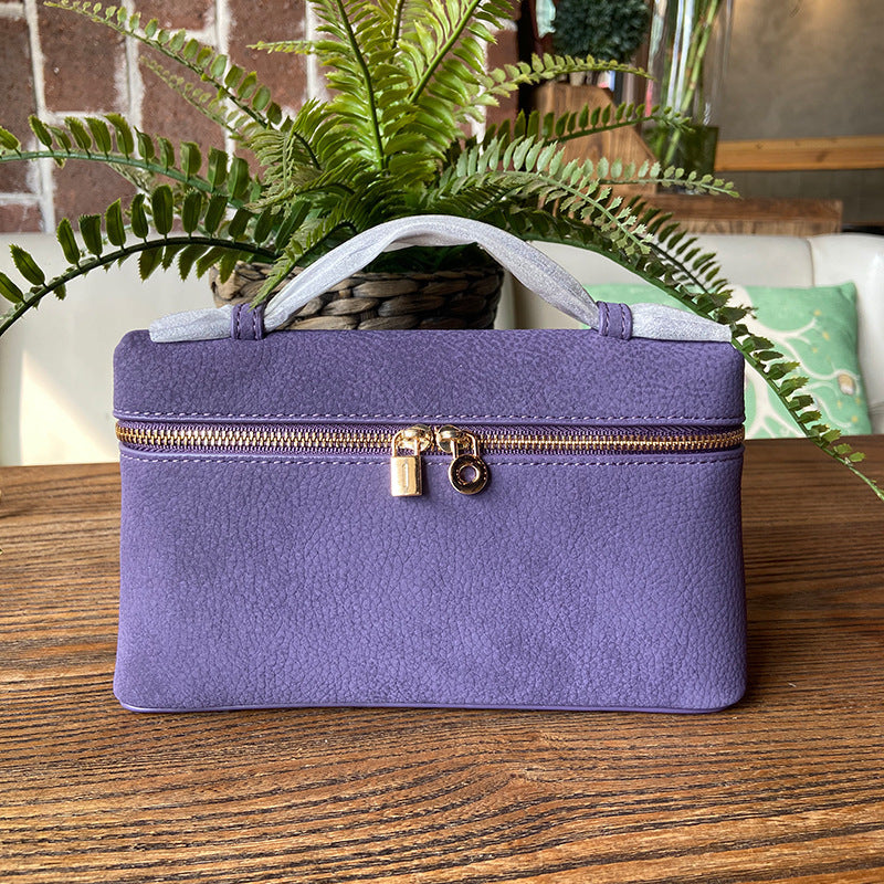 Lunch Box Lychee Pattern Genuine Leather Fashion Small Square Bag