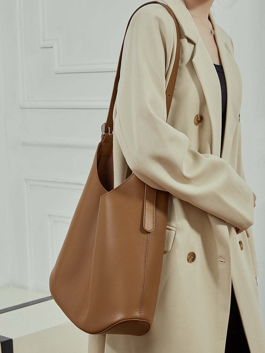 Women's Winter Genuine Leather Large Capacity Loose Fashion Tote Bag