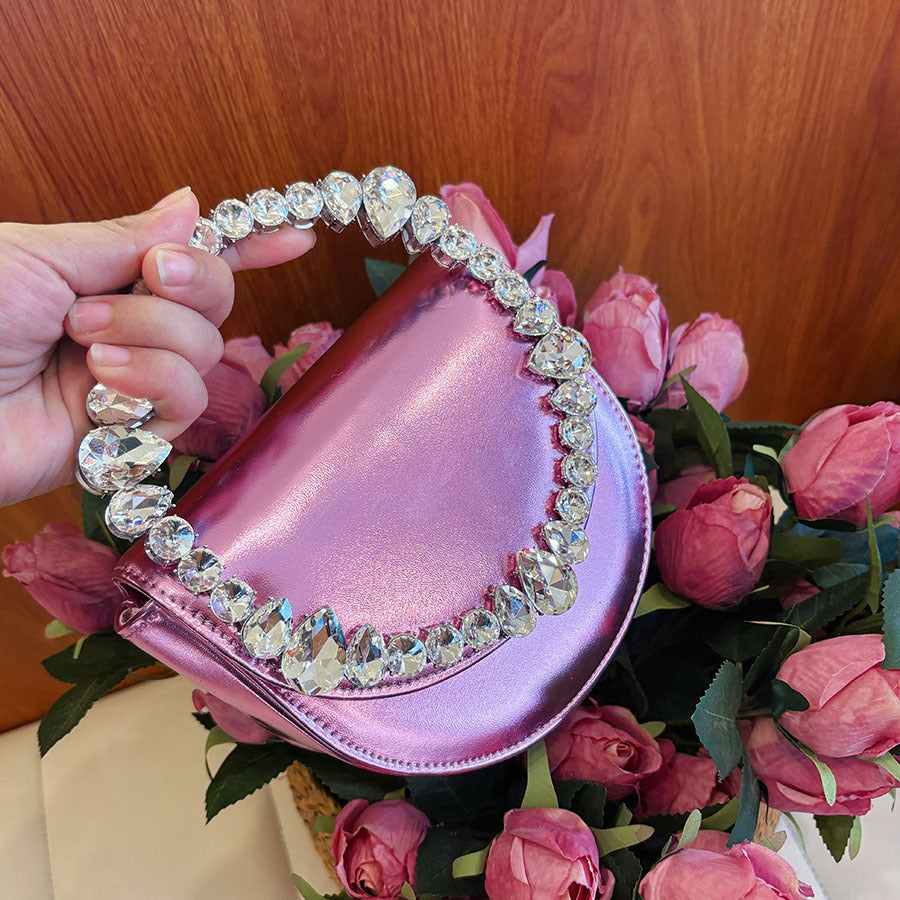 Dot Personality Dinner Elegant Heart-shaped Rhinestone Indie Sweet Cute Western Handbags