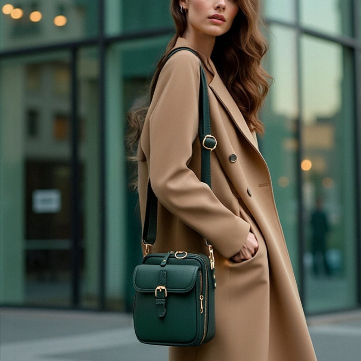 Beautiful Durable Leather Retro Clutch Mobile Women's Shoulder Bag