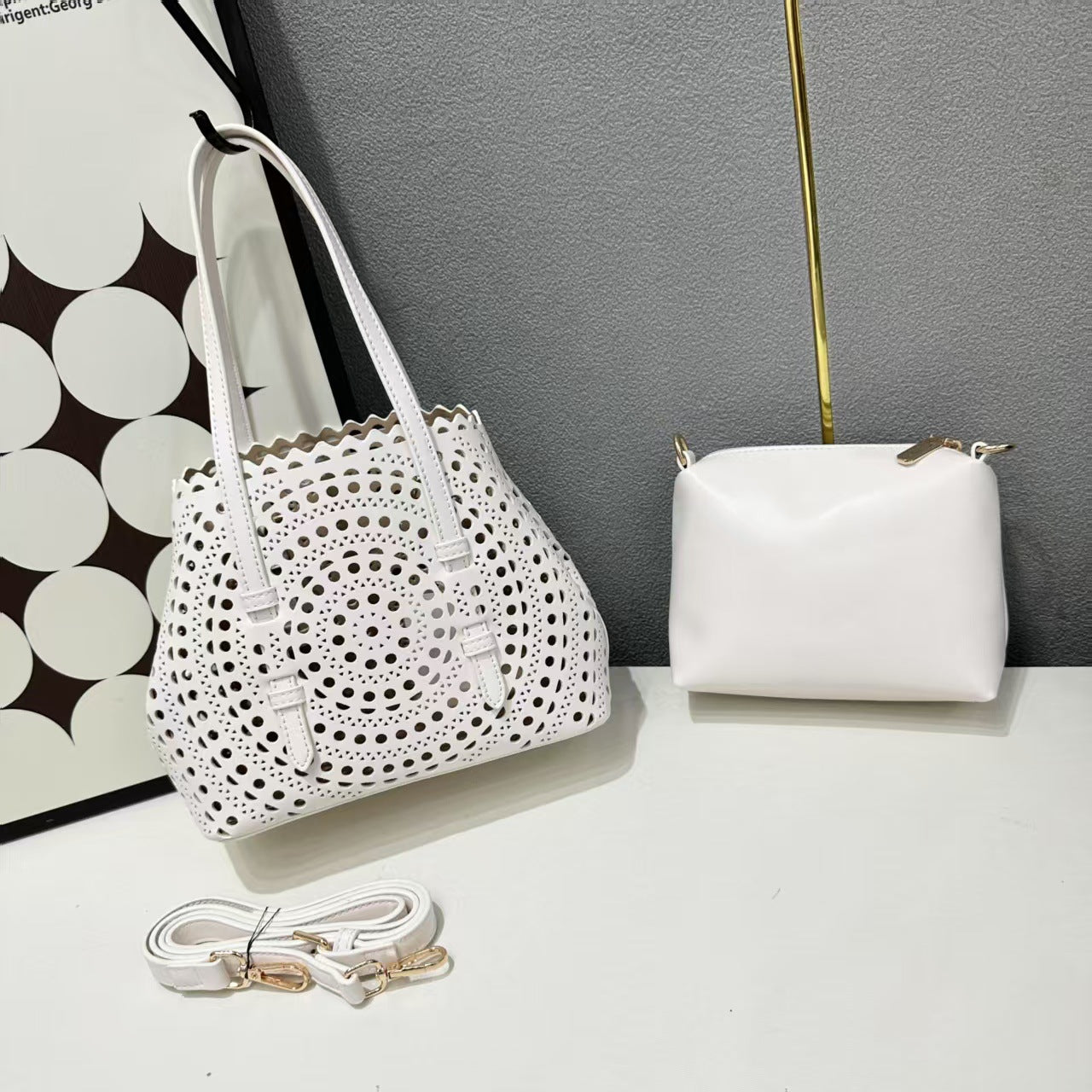 Women's Hand Rub Grain Hollow Summer Design Women's Handbag