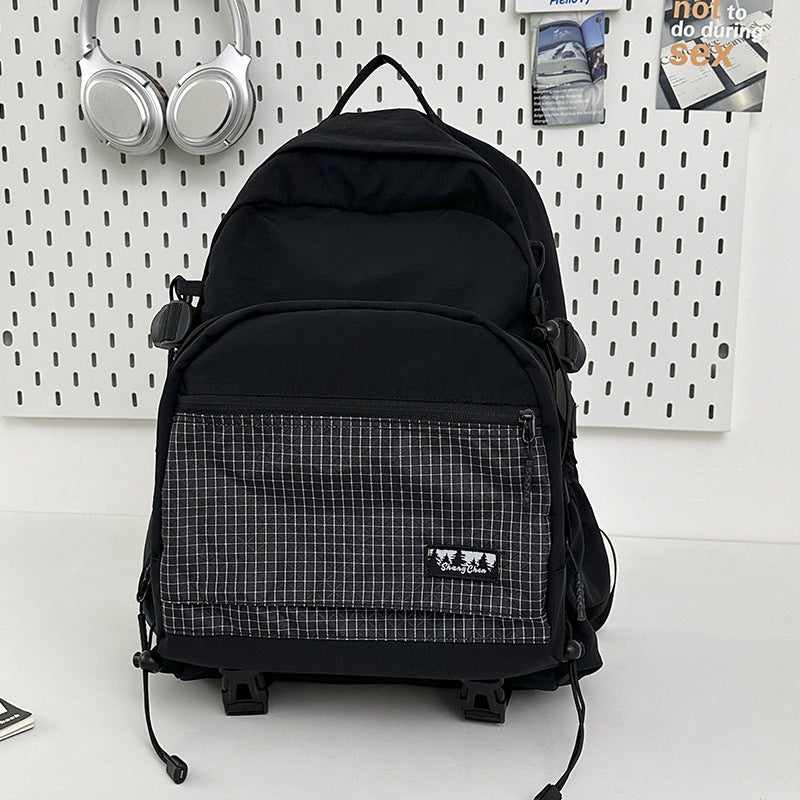 Women's & Men's Good-looking Contrast Color Versatile Preppy Style Leisure Backpack