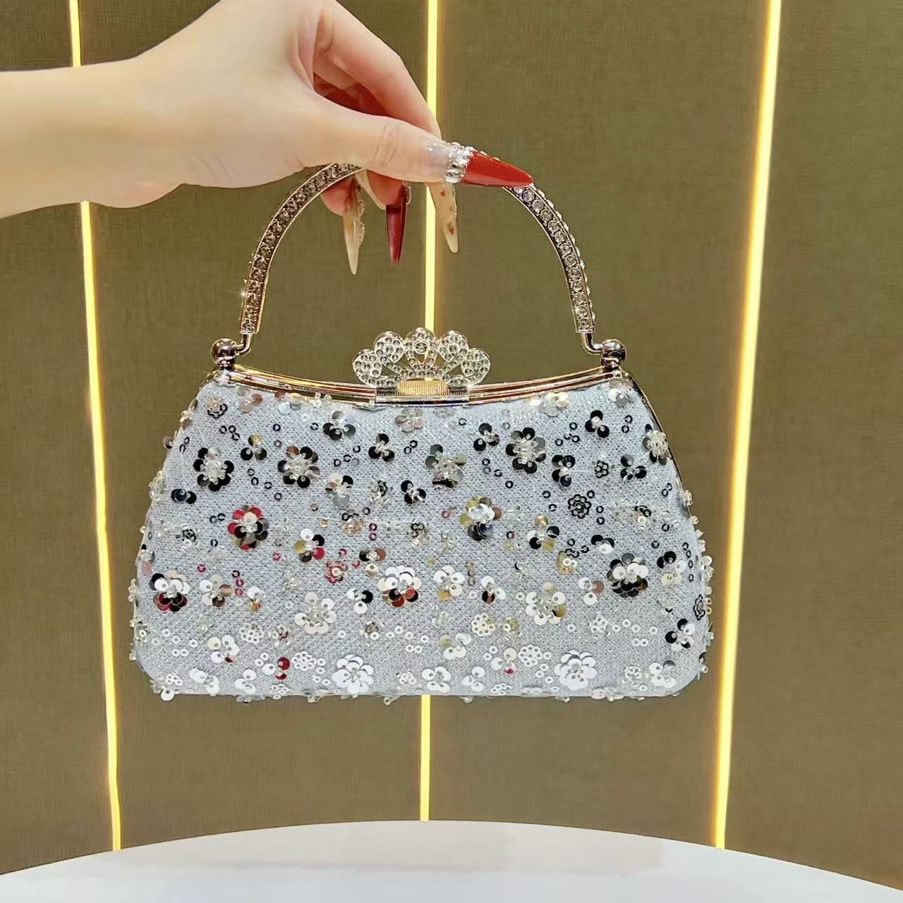 Women's Sequin Fashion Premium Chain Banquet For Dinner Bag