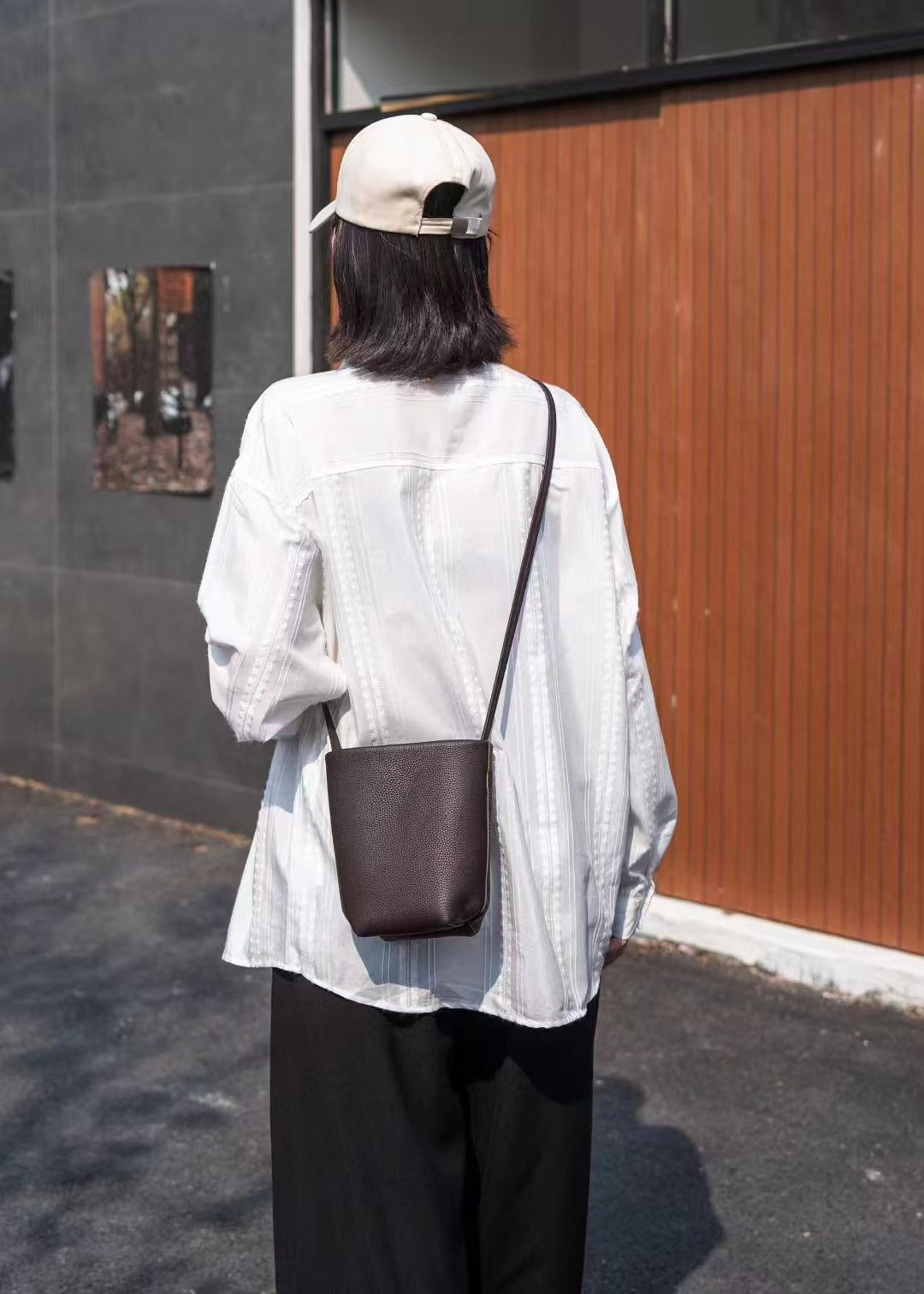 Wind Niche First Layer Cowhide Commuter Mini Minimalist Phone Bags