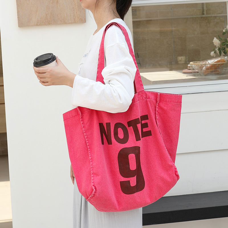 Women's Leisure Artistic Canvas Fashion Letters Printed Women's Shoulder Bag
