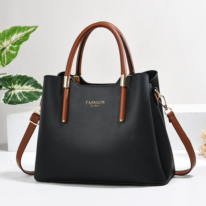 Solid Color Textured Simple Design Leisure Handbags