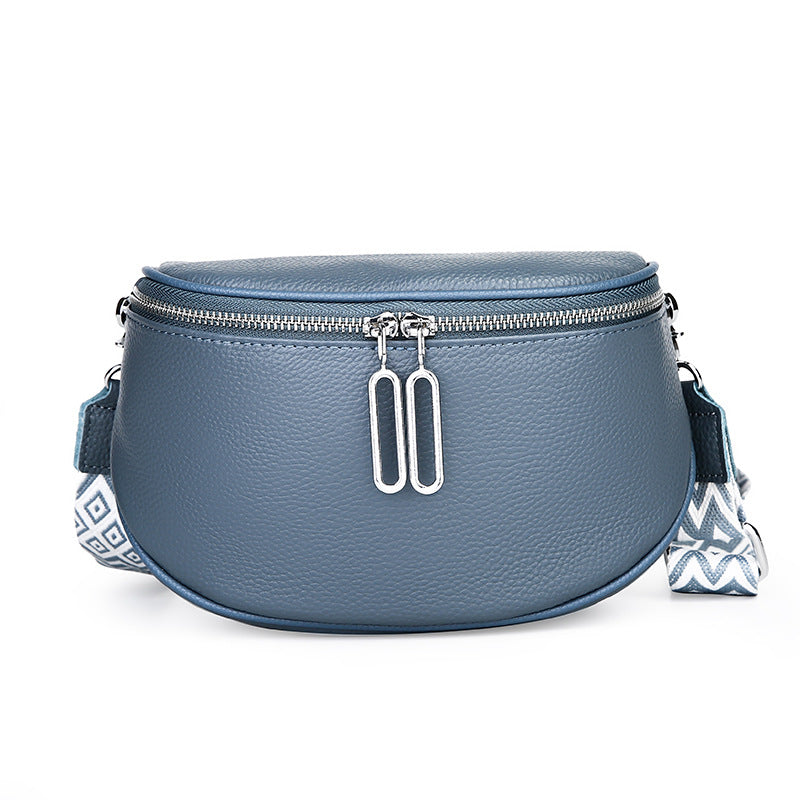 Women's Genuine Leather Saddle Fashion Simple Minority Women's Chest Bag, Fanny Pack