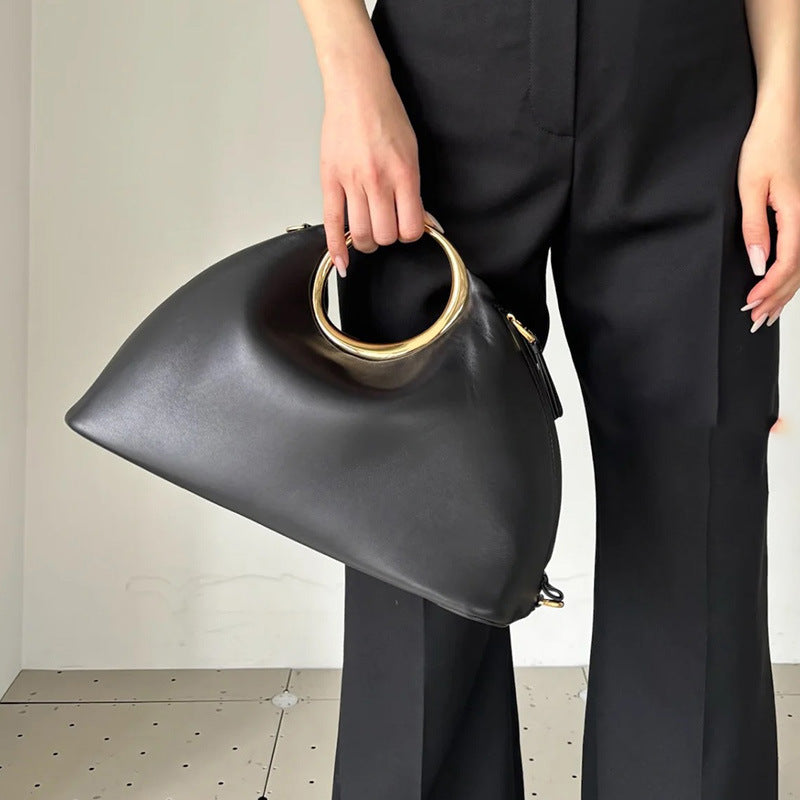 French Elegant Metal Cloud Dinner Early Spring High Women's Handbag