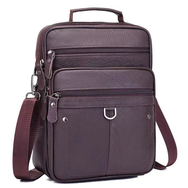 Men's Layer Cowhide Business Paper Portable Large Men's Tote