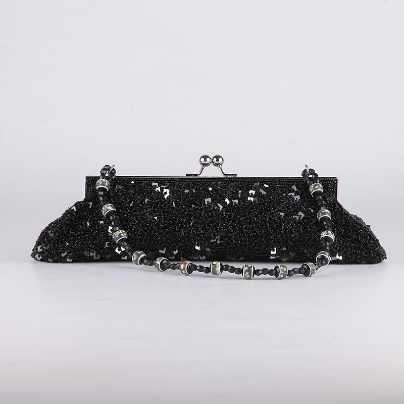 Women's Diamond Beaded Western Style Texture Dinner Bag