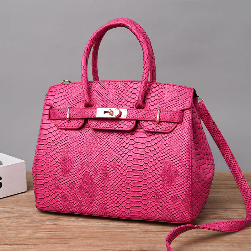 Women's Snakeskin Pattern Trendy Large Capacity Versatile Women's Shoulder Bag