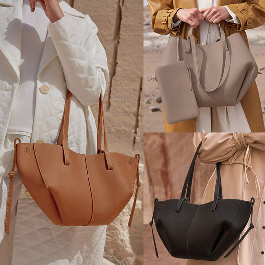Women's Niche Leather Large Capacity Shopping Tote Bag