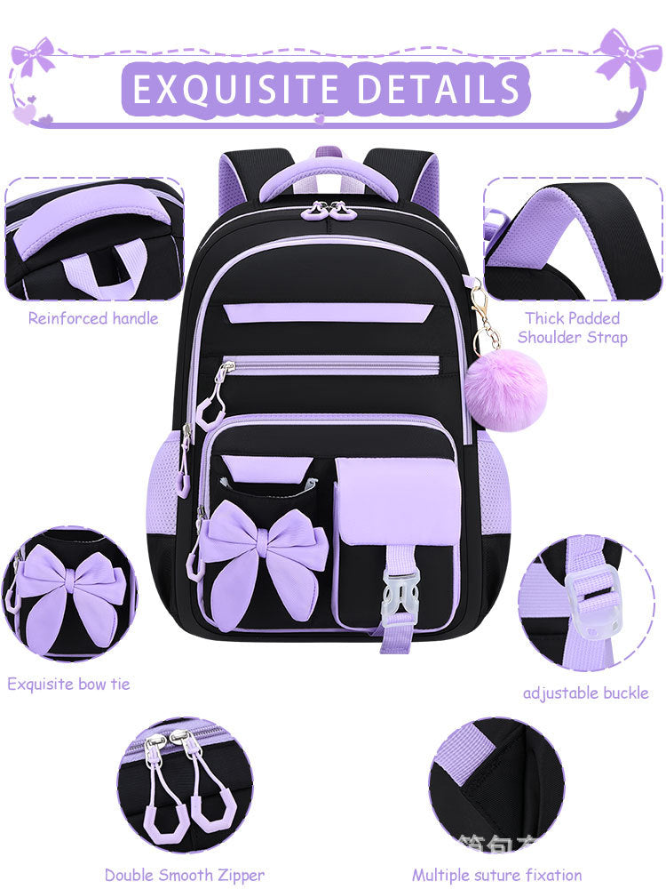 Cute Butterfly Three-piece Set Large Capacity Spine Protection Backpacks
