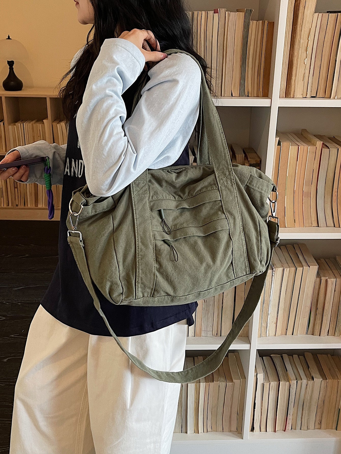 Women's Korean Style Nylon Cloth Lightweight Large Capacity Waterproof Hand Women's Messenger Bag