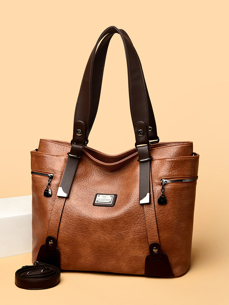 Women's Soft Leather Leisure Commute Mom Women's Messenger Bag
