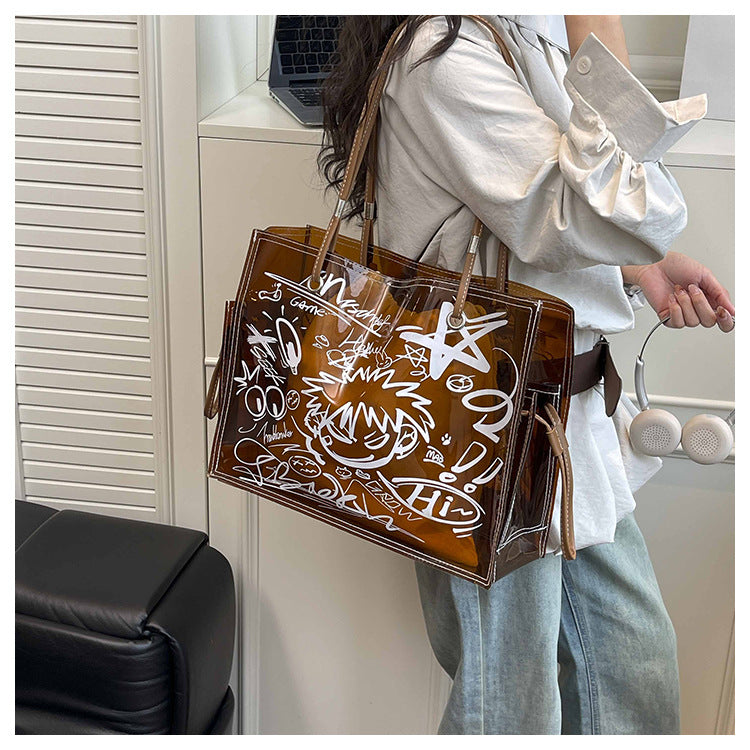 Popular Large Capacity Printed Iti Jelly Fashionable Handbags