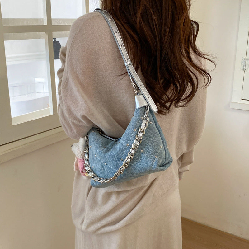 Women's Fashion Denim Super Fire Shiny Mini Multifunction Bags