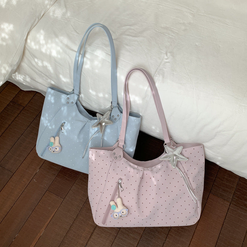 Women's Large Capacity Underarm Polka Dot Fashion Bags