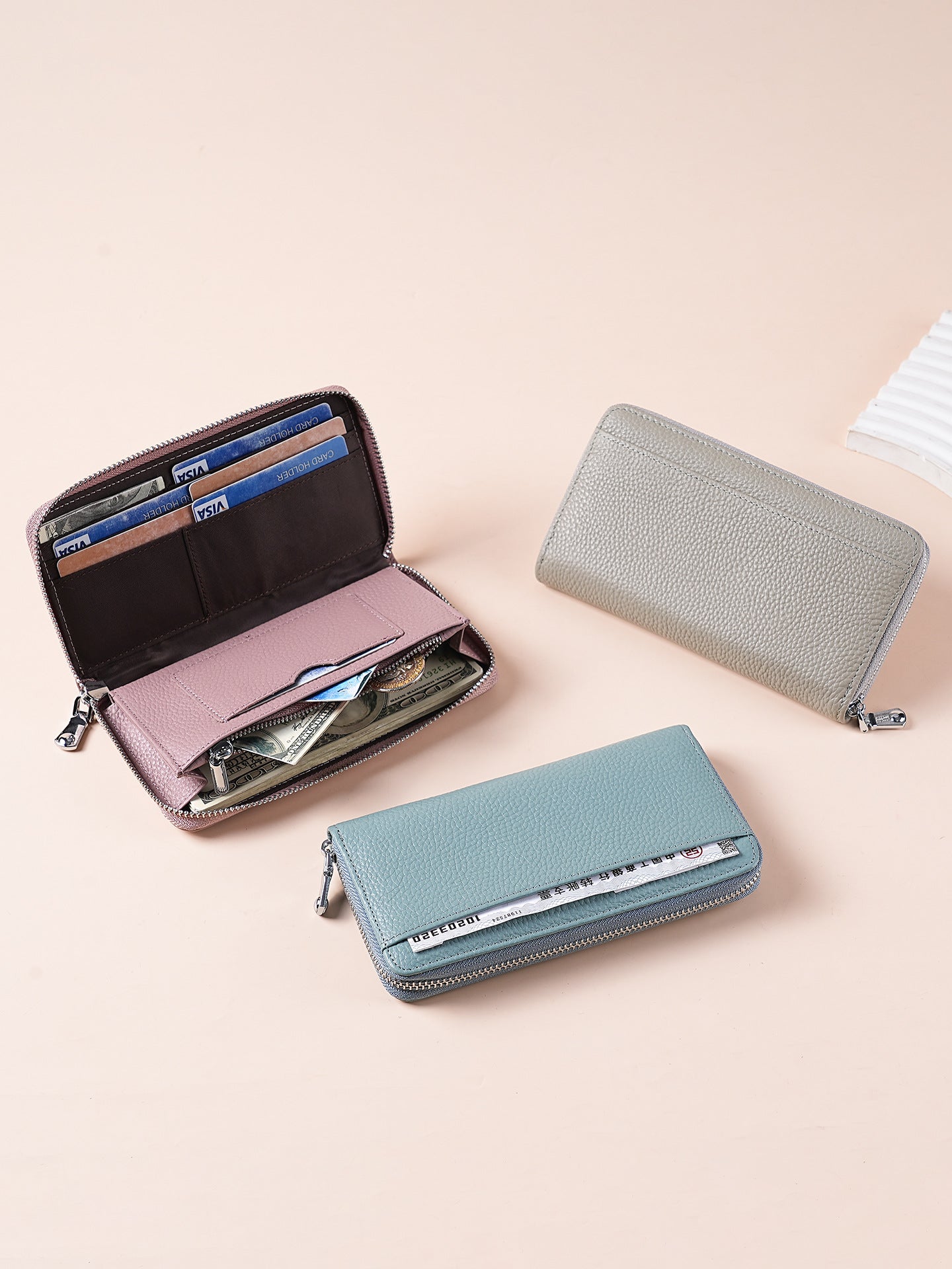 Women's & Men's Long Genuine Leather Clutch Large Capacity Purses