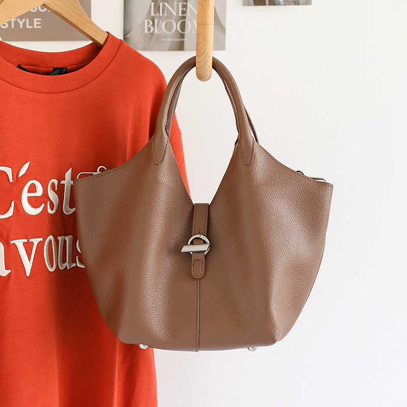 Women's Style Soft Surface Fashion Solid Color Retro Commuter Women's Messenger Bag
