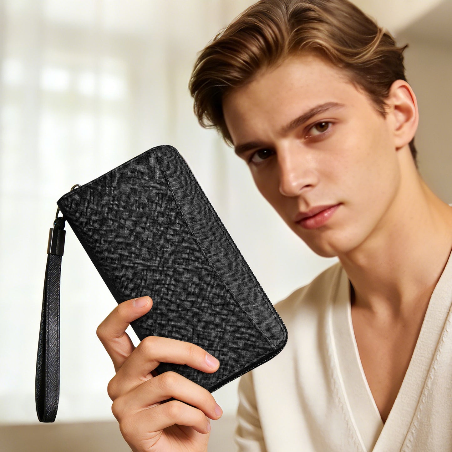 Men's Multiple Slots Fashion Classy Cross Pattern Business Men's Wallet