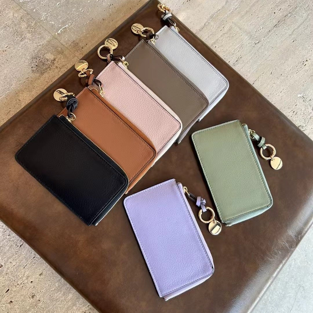 Women's Layer Cowhide Niche Leather Fashion Zipper Purses