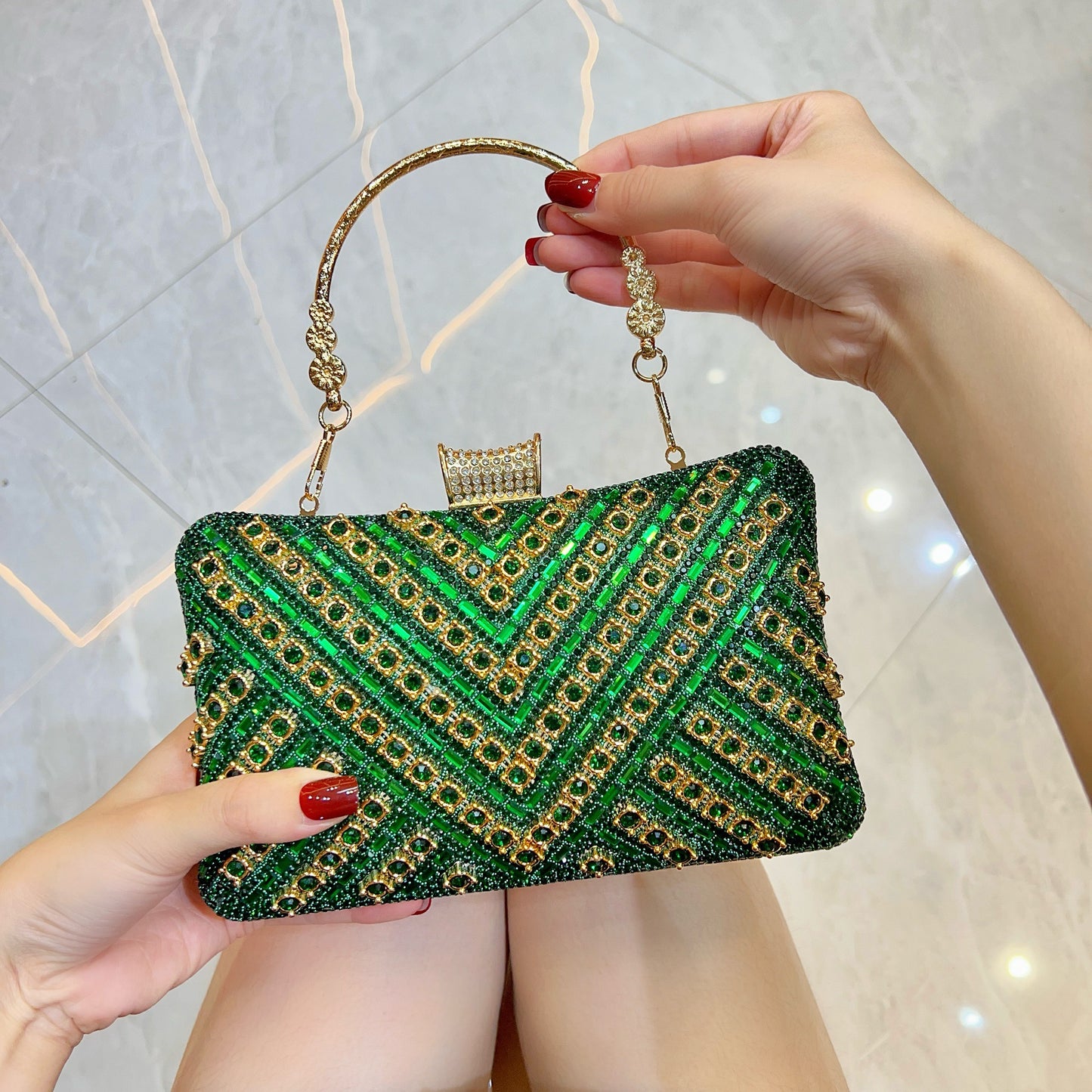 Creative Rhinestone Wedding Birthday Banquet Diagonal Evening Bags