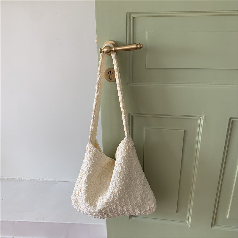 Women's Korean Cloud Pleated Underarm Simple Shopping Bags