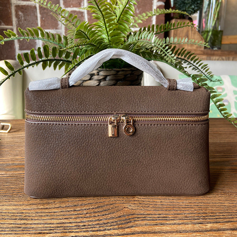 Lunch Box Lychee Pattern Genuine Leather Fashion Small Square Bag
