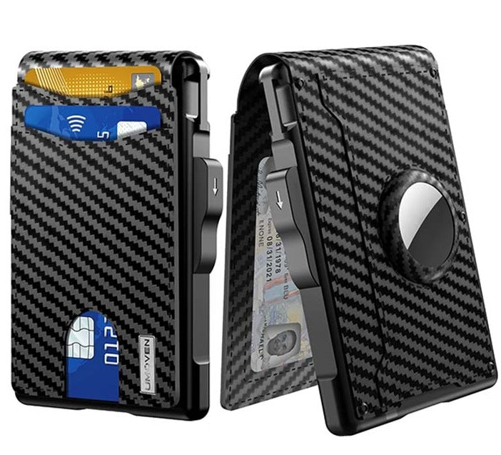 Bifold Carbon Fiber Flip Fashion Large Capacity Card Holder