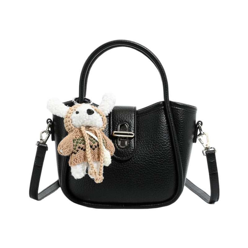 Women's Solid Color Niche Lychee Pattern Fresh Women's Messenger Bag