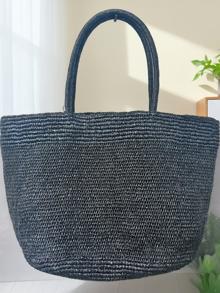 Women's Crocheting Raffia Woven Summer Large Capacity Totes French Shoulder Bags