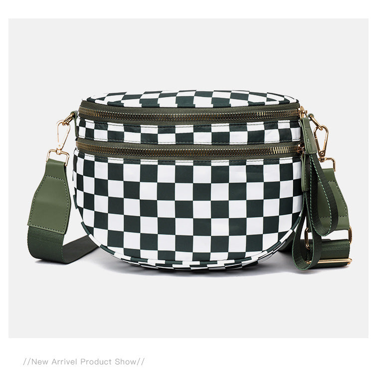 Women's Simple Chessboard Plaid Large Capacity Fashion Women's Messenger Bag