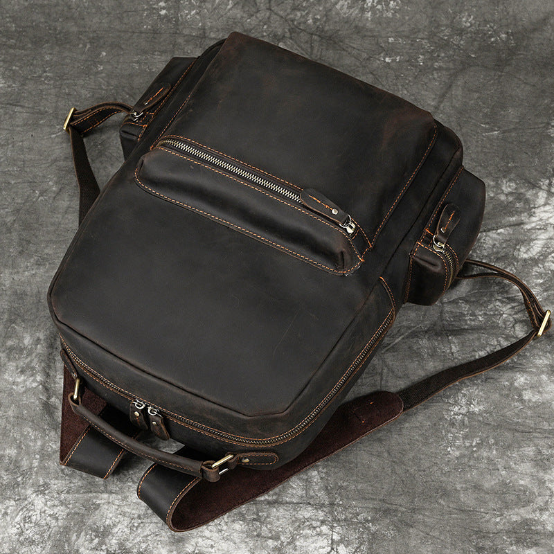 Men's Retro Crazy Horse Leather Genuine First Bags