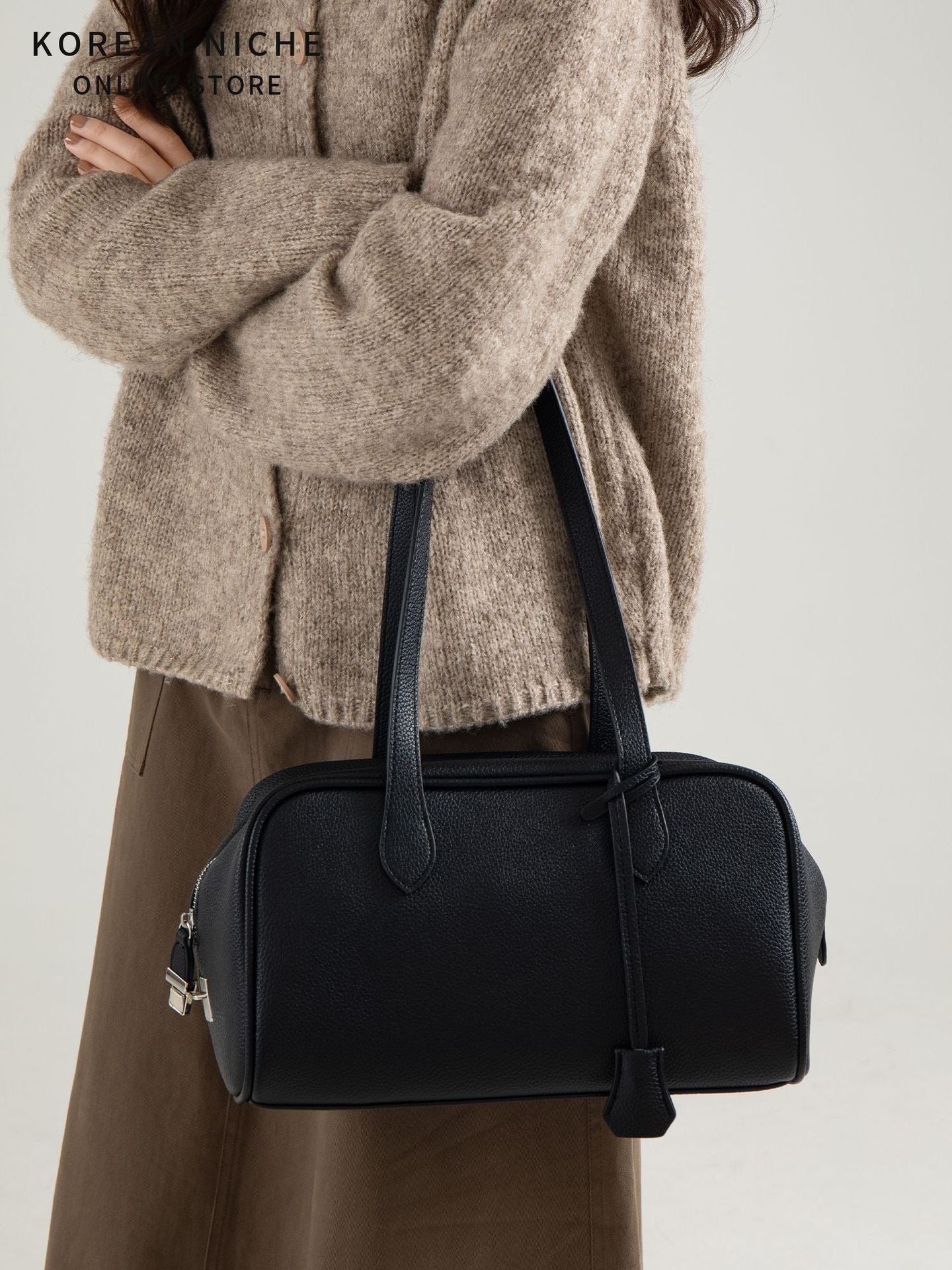 Women's Korean Style Simple Versatile Large Capacity Boston Women's Shoulder Bag