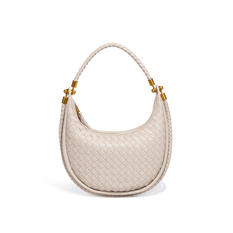 Women's Temperament Wild Portable Selenodont Fashion Woven Pure Color Women's Handbag